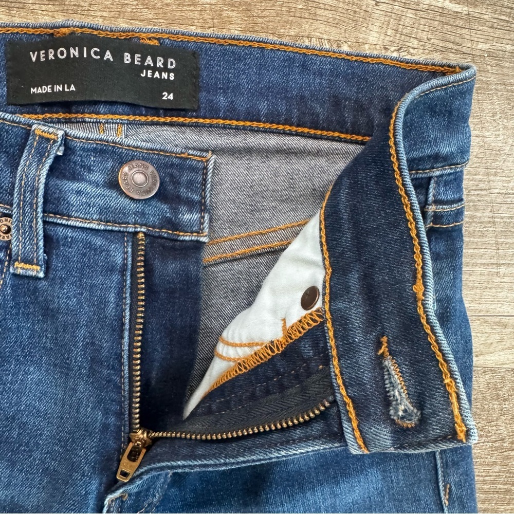 Veronica Beard Carly Kick Flare High Rise Bright Blue Jeans Womens Sz. 24 - Picture 8 of 10